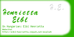 henrietta elbl business card